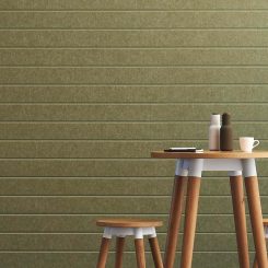 Echopanel latitude acoustic panels green with stool and table