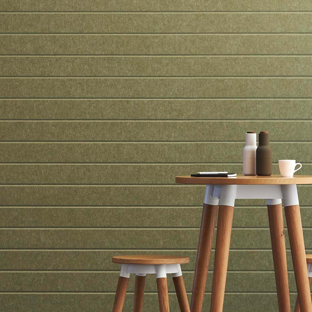 Echopanel latitude acoustic panels green with stool and table