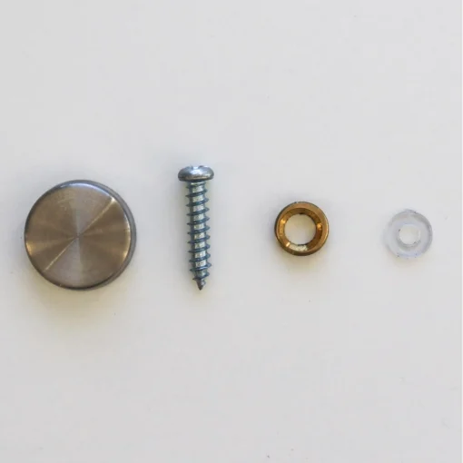 Stainless Screw Cover 16mm Dia - Silver
